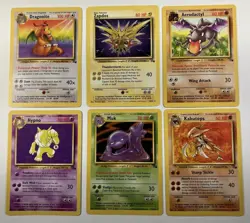 Pokemon Card Lot X6 Rare Non Holo Fossil Set - Image 1