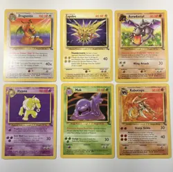 Pokemon Card Lot X6 Rare Non Holo Fossil Set - Image 2