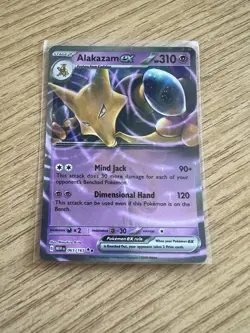Pokemon TCG Alakazam EX 065/165 SV 151 Holo Rare Card - Image 1