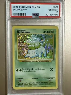 Pokemon TCG Bulbasaur Classic Collection Holo Card 001/034 CLV - Image 1