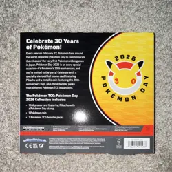 Pokemon Day 2026 30th Anniversary Box Pikachu Promo Card 3 Booster Packs English - Image 2