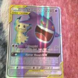 Pokemon Gengar & Mimikyu GX Ultra Rare TAG TEAM 164/181 Team Up Holo Card - Image 1