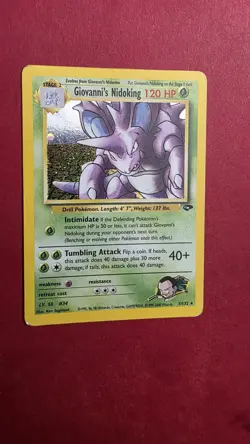 Giovanni's Nidoking Gym Challenge Holo Rare 120 HP Pokemon TCG Card 7/132 - Image 1