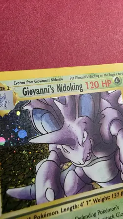 Giovanni's Nidoking Gym Challenge Holo Rare 120 HP Pokemon TCG Card 7/132 - Image 2