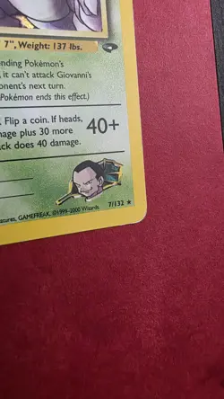 Giovanni's Nidoking Gym Challenge Holo Rare 120 HP Pokemon TCG Card 7/132 - Image 3