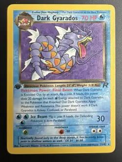 Pokemon 1st Edition Dark Gyarados Team Rocket 25/82 Rare Card TCG non-holo 20 - Image 1