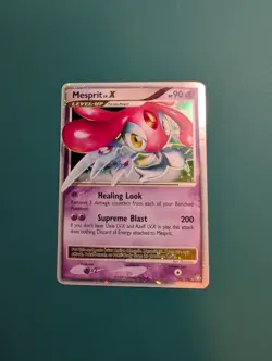Pokemon Card 2008 Ultra Rare Legends Awakened Mesprit LV. X 143/146 LP/MP - Image 1
