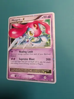 Pokemon Card 2008 Ultra Rare Legends Awakened Mesprit LV. X 143/146 LP/MP - Image 2