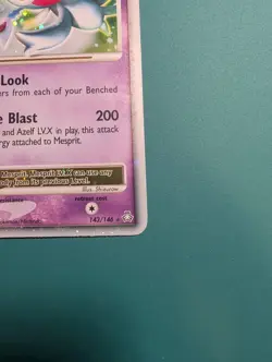 Pokemon Card 2008 Ultra Rare Legends Awakened Mesprit LV. X 143/146 LP/MP - Image 5