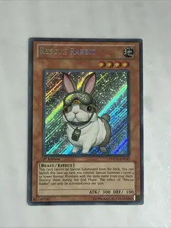 YuGiOh Rescue Rabbit #PHSW-EN037 1st Edition Secret Rare LP - Image 1