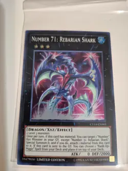 CT14-EN005 Number 71: Rebarian Shark Super Rare Limited Edition Near Mint Yugioh - Image 1