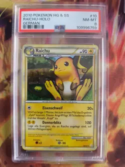 Pokemon Card Raichu Heartgold Soulsilver Hgss Holo Rare 2010 Deutsch PSA 8 - Image 2