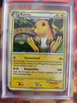Pokemon Card Raichu Heartgold Soulsilver Hgss Holo Rare 2010 Deutsch PSA 8 - Image 3