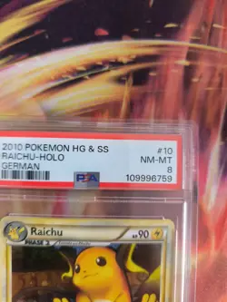 Pokemon Card Raichu Heartgold Soulsilver Hgss Holo Rare 2010 Deutsch PSA 8 - Image 4