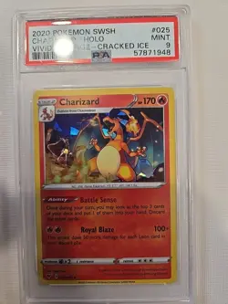 Chizard 2020 SWSH 025 PSA 9 Vivid Voltage Cracked Ice Pokemon Card Mint - Image 2
