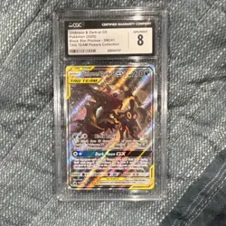 Umbreon & Darkrai GX TAG TEAM SM241 Black Star Promo CGC 8 Holo Pokemon Card - Image 1