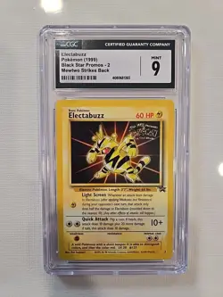 CGC 9 MINT Electabuzz 1999 Black Star Promo WB Movie 2 Pokemon Card psa - Image 3