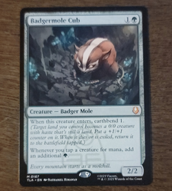 Avatar The Last Airbender Badgermole Cub Creature Card Green Wizards 2025 MTG - Image 1