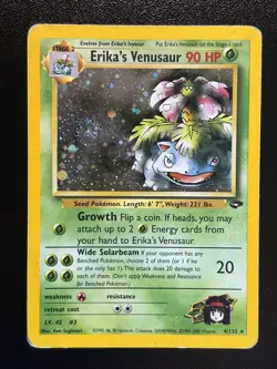 2000 ERIKA'S VENUSAUR Pokemon Card #4 4/132 Gym Challenge Unlimited Holo Rare HP - Image 1
