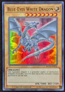Blue-Eyes White Dragon 1996 Ultra Rare Holo Yugioh MVP1-ENSV4 (NM) - Image 1