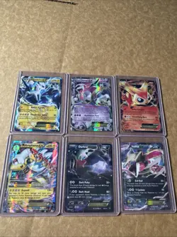 Pokemon EX GX Holo Lot (6 Cards) Darkrai Yveltal Ampharos Thundurus - Image 1