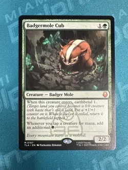 Magic: The Gathering Badgermole Cub Creature Green Card Wizards of the Coast - Image 1