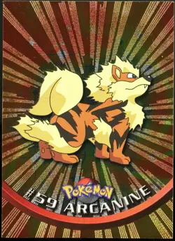 Pokemon Card Topps Series 1 Arcanine #59 Holo Foil Rays Black Logo - Image 1