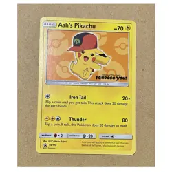 Pokemon Ash's Pikachu SM110 SM-P Sun & Moon Promos 2017 Promo Basic Mouse Card - Image 1