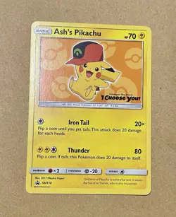 Pokemon Ash's Pikachu SM110 SM-P Sun & Moon Promos 2017 Promo Basic Mouse Card - Image 2