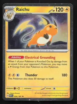 Raichu (Cosmos Holo) Holo Rare Miscellaneous Cards & Products 026/165 LP - Image 1