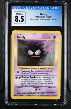 1999 Pokemon Base Set SHADOWLESS 🔥 GASTLY 🔥 #50 CGC 8.5 Mint Card - Image 1