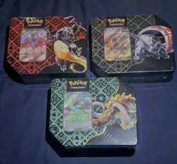 Pokemon TCG Paldean Fates Set of 3 Large Tins - Image 1