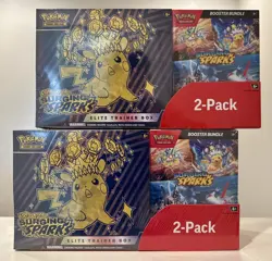 Lot Of 2 Pokemon Surging Sparks ETB & Booster Bundle Costco Sealed Box Pikachu - Image 1