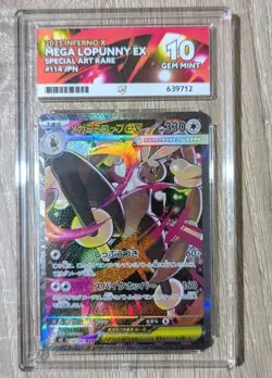 Pokemon TCG Mega Lopunny EX SAR 114/080 Inferno X ACE 10 Perfect 10 - Image 1