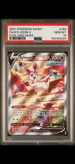 Sylveon V 184 (Alternate Full Art)Pokemon Evolving Skies PSA 10 - Image 1