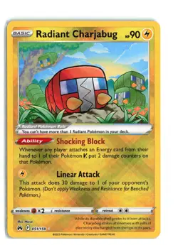Radiant Charjabug 051/159 Crown Zenith Pokemon TCG NM - Image 1