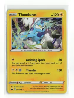THUNDURUS 052/198 CHILLING REIGN COSMOS HOLO POKEMON TCG NM-LP - Image 1
