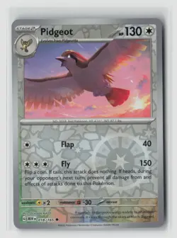 Pidgeot #018/165 Sv Scarlet & Violet 151 Uncommon Reverse Holo Pokemon TCG NM - Image 1