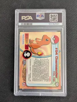 Pokemon TOPPS CHROME CHARMANDER 2000 POKEMON T.V. #4 PSA 10 - Image 2