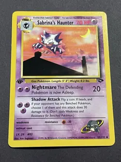 2000 Pokemon Gym Challenge 1st Edition Sabrina's Haunter #55/132 - Image 1