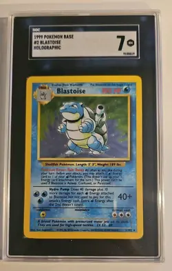 1999 Pokemon Blastoise 002/102 Base Set Holo Rare SGC 7 - Image 1