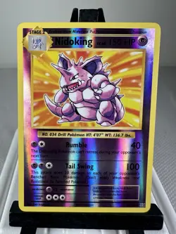 Pokemon TCG Nidoking 45/108 Holo Rare Reverse Holo XY - Evolutions LP - Image 1