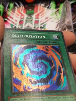Yu-Gi-Oh! Polymerization LOB-059 Super Rare 1st Ed WAVY Print MP - Image 3