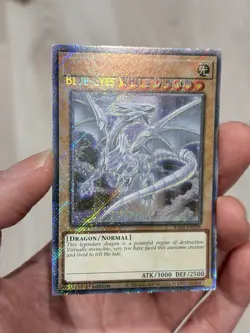 Yugioh Misprint Name Shift Blue Eyes White Dragon RA04 Platinum Secret Rare NM - Image 1