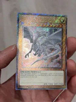 Yugioh Misprint Name Shift Blue Eyes White Dragon RA04 Platinum Secret Rare NM - Image 2