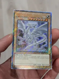 Yugioh Misprint Name Shift Blue Eyes White Dragon RA04 Platinum Secret Rare NM - Image 4