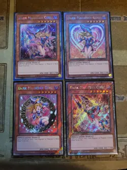 YUGIOH 4X DARK MAGICIAN GIRL ALT ARTS RA04/RA03 PLATINUM RARE 1ST ED NM - Image 1
