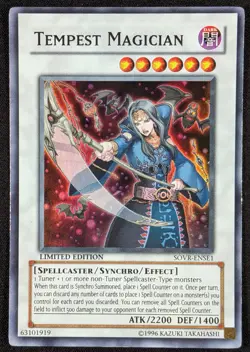 Tempest Magician 1996 Limited Edition Super Rare Holo Yugioh SOVR-ENSE1 (NM) - Image 1