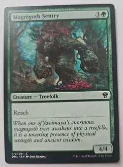 MTG Magic The Gathering Card Magnigoth Sentry Creature Treefolk Green DMU 2022 - Image 1