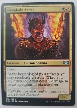 MTG Magic The Gathering Card Fireblade Artist Creature Human Shaman RNA 2019 - Image 1